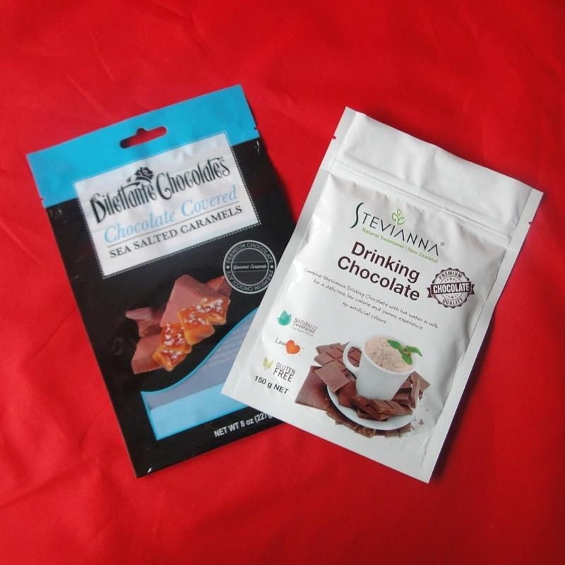 Custom Printed Transparent Ziplock Bags for Pet Chocolate Packaging