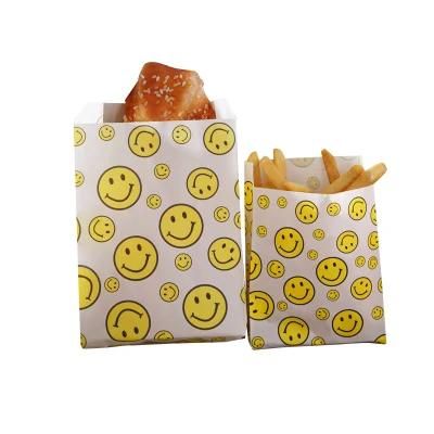 Wholesale Custom Print Greaseproof Burger Packaging Bag Kraft Paper Pouch with Your Own Logo for Take Away Food