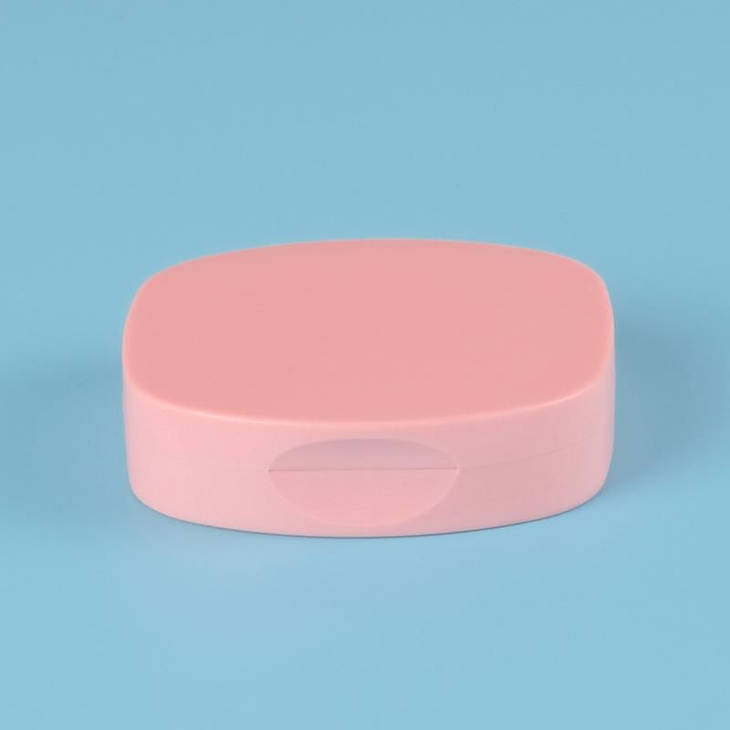 Fashionable Custom Logo Mini Small Empty Pink Make up Beauty Plastic Pressed Powder Compact Case Cosmetic Packaging Container Case Box with Mirror