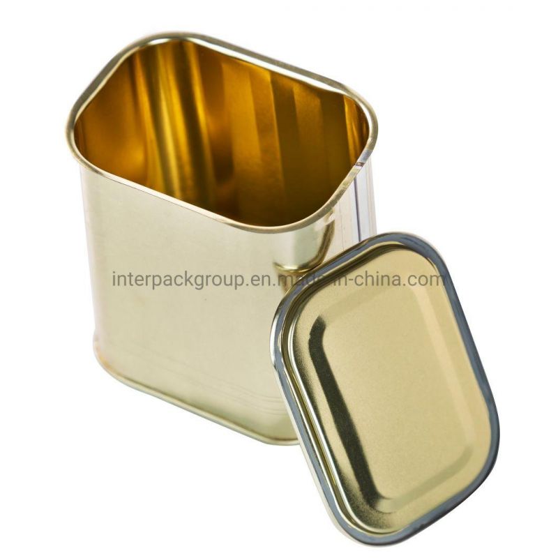 Wholesale 304#Food Empty Square Tin Box for Luncheon Meat Food Packaging