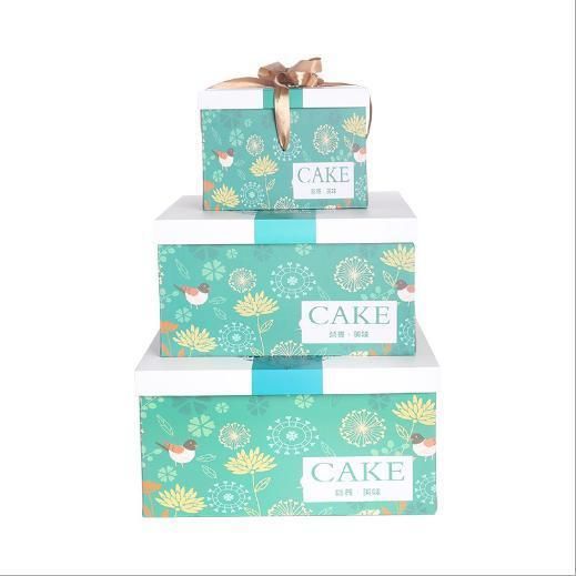 Wholesale Custom 6 8 10 12 Inch Paper Baking Cupcake Packing Box with Handle Portable Wedding Birthday Party Cake Shaped Packaging Box Can Be Hot Stamped Loge