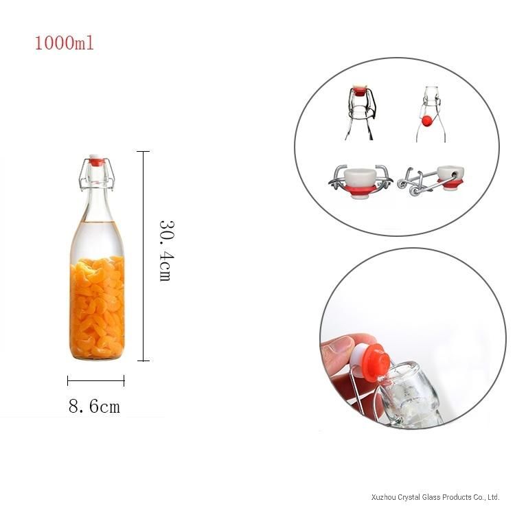 250ml-300ml Juice Beverage Milk Kombucha Glass Bottles with Flip Top