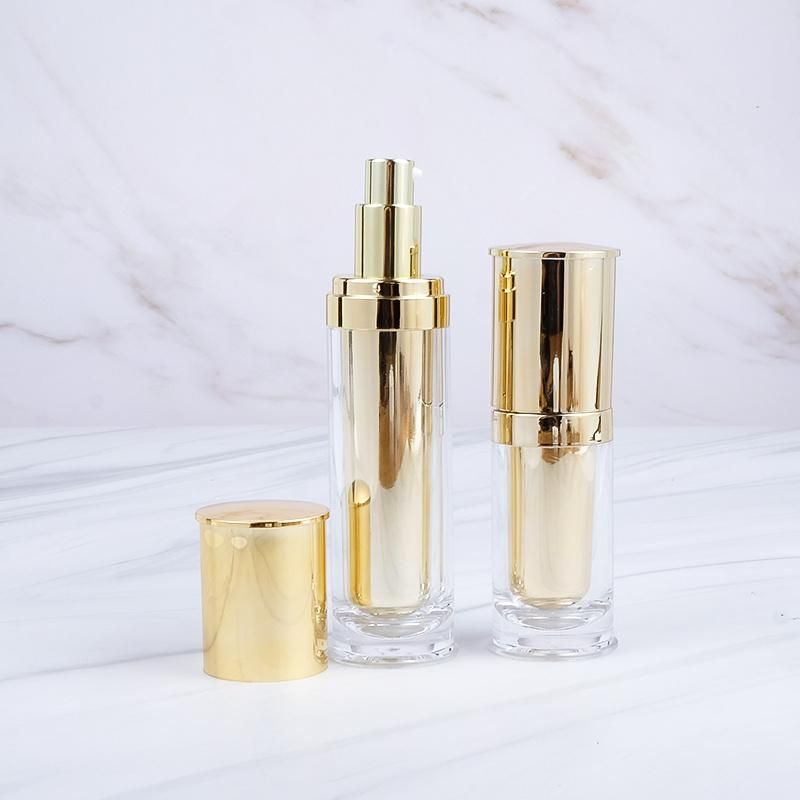 in Stock Gold Silver 30ml 50ml 80ml Korean Style Luxury Cosmetic Packaging Empty Toner Bottle Plastic Lotion Pump Bottles