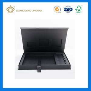 Luxury Black Matt Gift Box with Pocket Divider (China big printing packaging manufacturer)