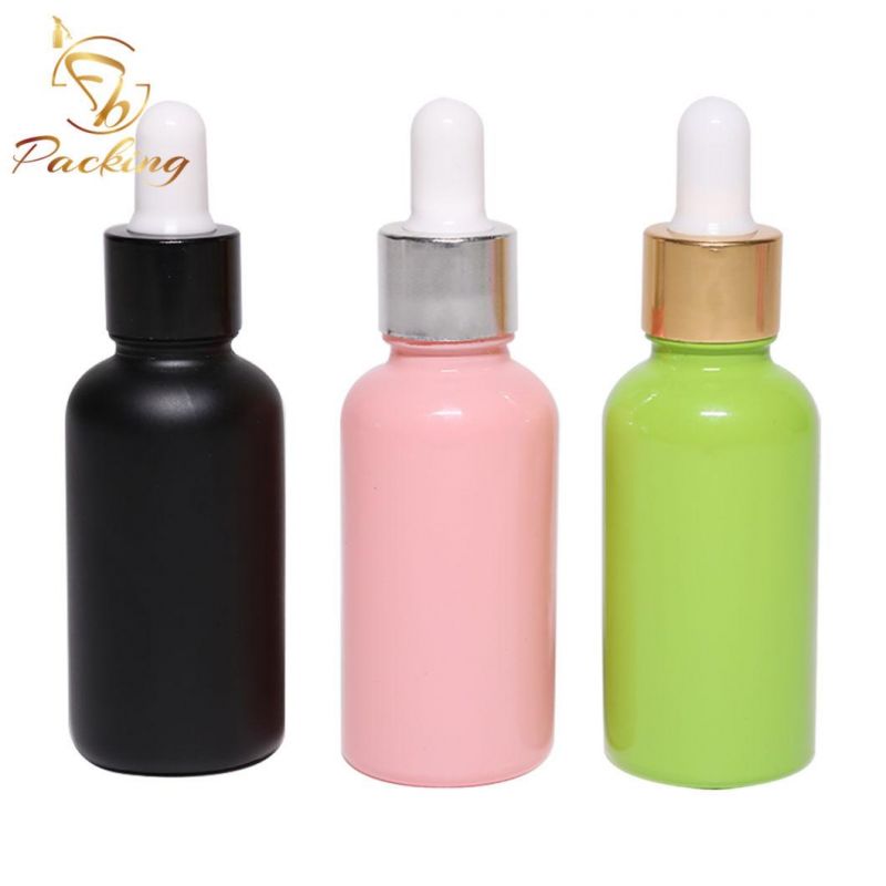 5ml 10ml 15 Ml Customized Pink Glass Essential Oil Bottle with White Tamper-Proof Cap White Dropper