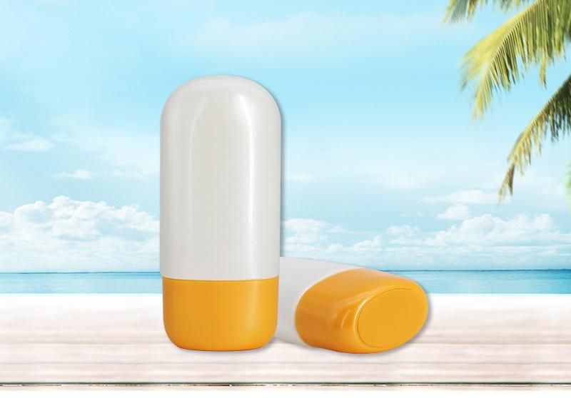 Empty Oval 50ml HDPE Plastic Cosmetic Sun Cream Sunscreen Bottle