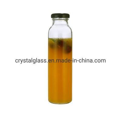 Wide Mouth 330ml Round Clear Juice Drinking Beverage Glass Bottle