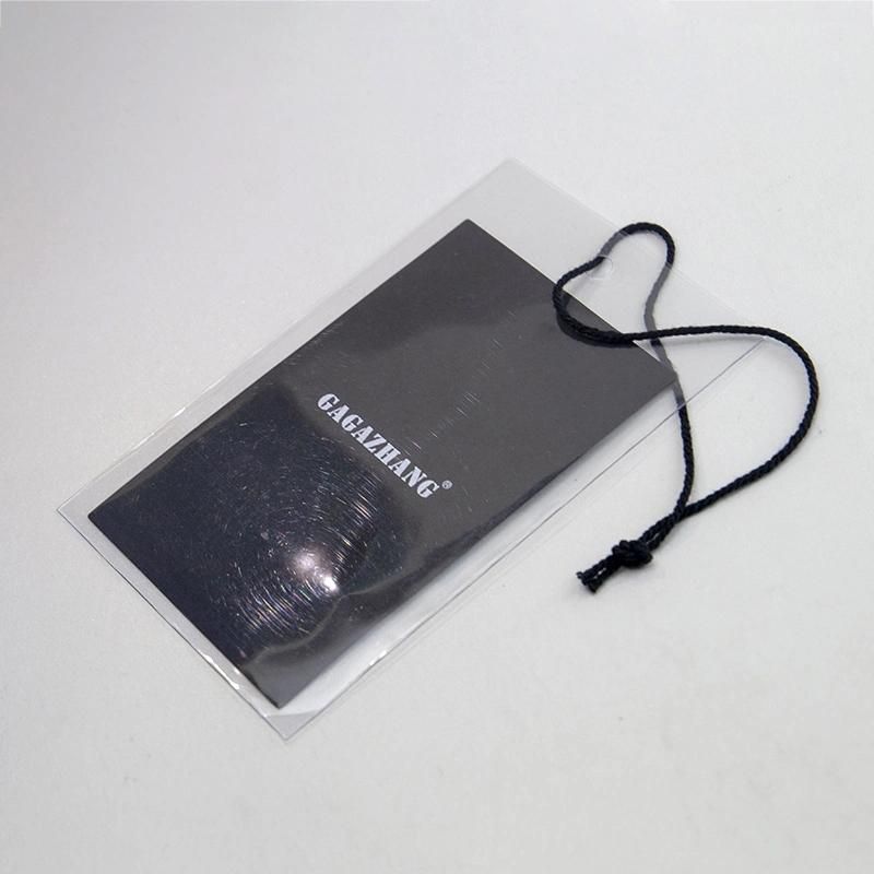 Plastic Pouch Black Paper Hang Tag