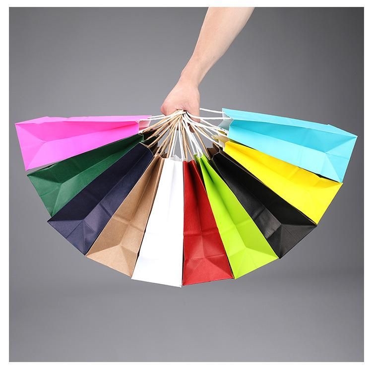 Custom Takeaway Packaging Bag Kraft Paper Bag with Handle for Shopping