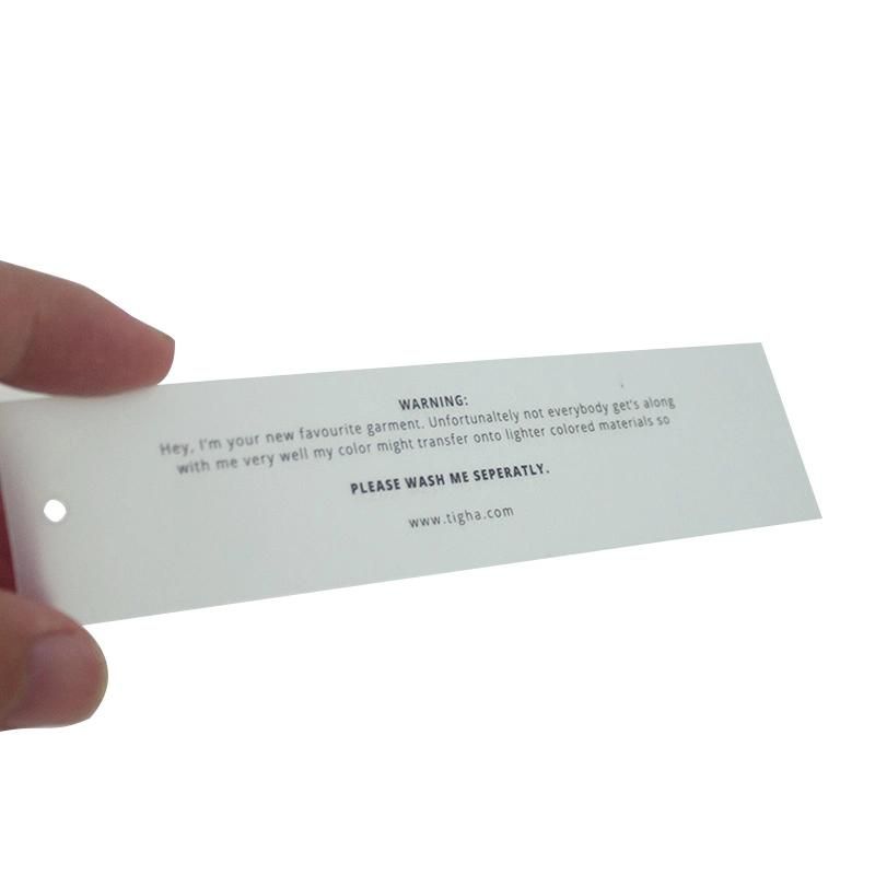 Good Quality Custom Garments Swing White Paper Hang Tag