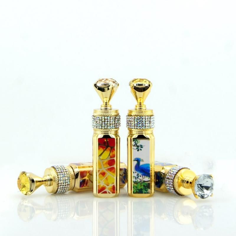 4.3G in Stock High Quality Luxury Diamond Electroplated Gold Empty Lip Balm Container Lipstick Tube