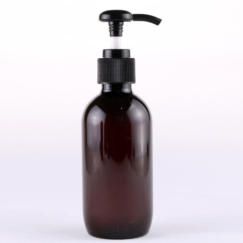 Private Label Brown Amber Empty 150ml Lotion Bottle Round Plastic Pet Body Shampoo Liquid Soap Bottle