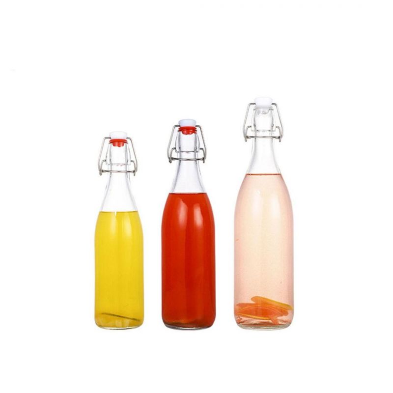 1000ml Round Kombucha Milk Glass Bottles Swing Top Flip Top