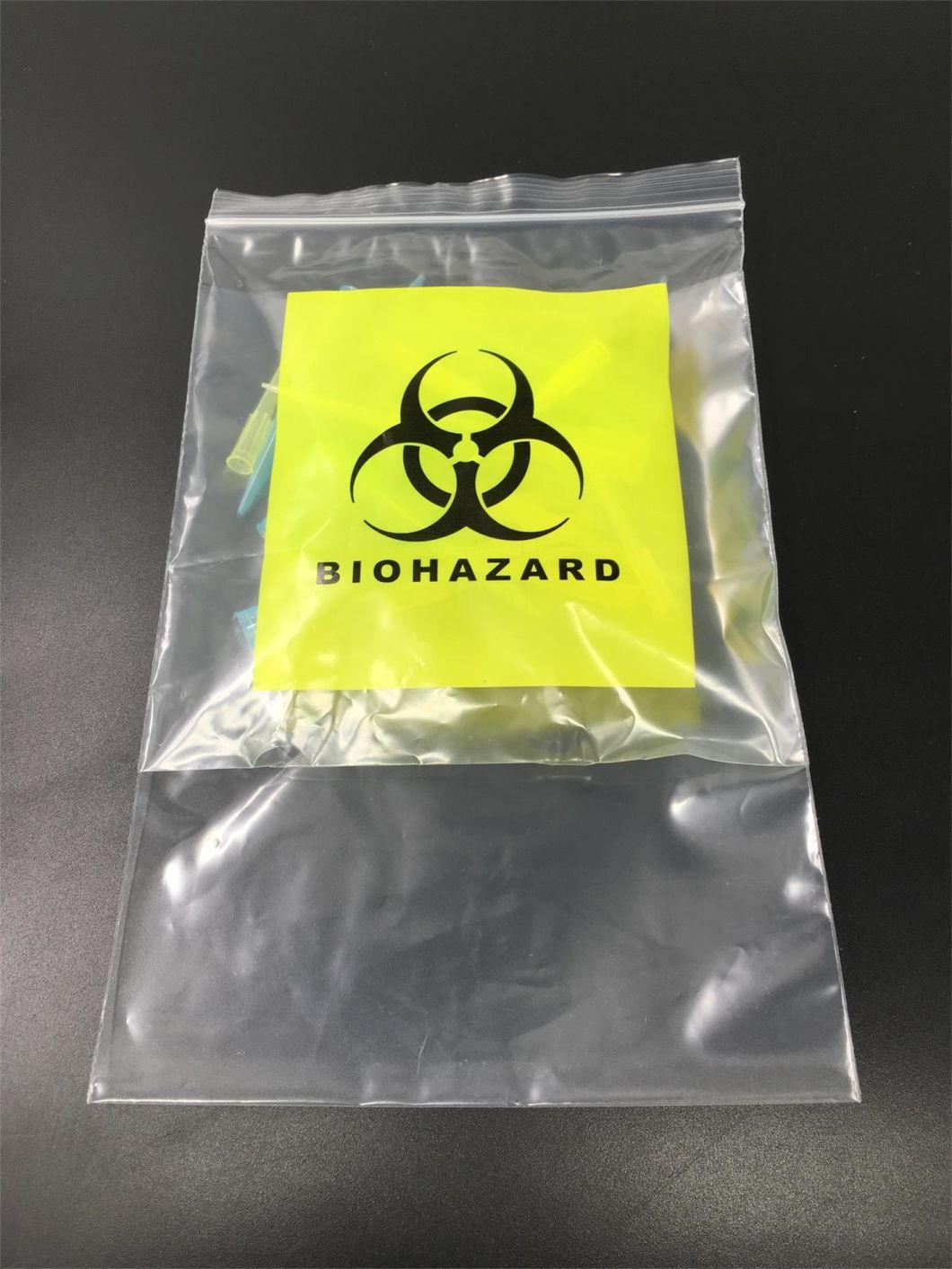 Ht-0760 Hiprove Brand Ziplock Bag for Biohazard Waste