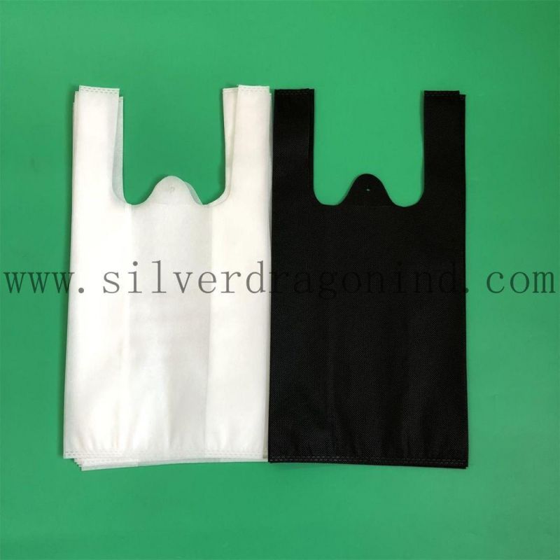 Eco-Friendly M/L/XL Sizes Custom Non-Woven T-Shirt Grocery Bags/Non-Woven Vest Bags