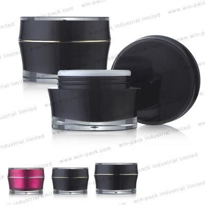 30g 50g Winpack Hot Sale Cosmetic Cream Acrylic Square Jar with Shiny Metal Cap