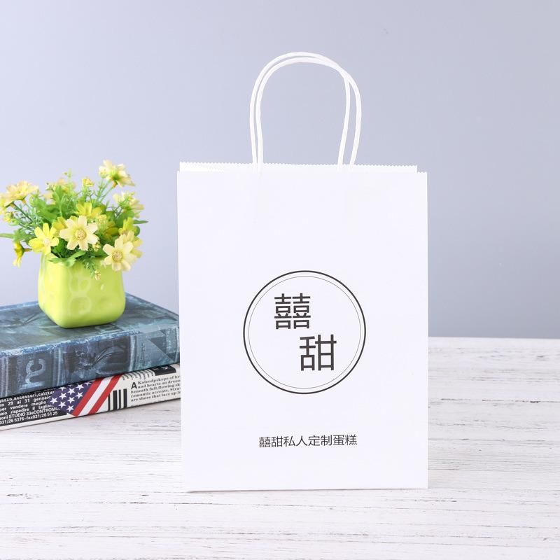 Wholesale Custom Automatic Handle Bag Kraft Paper with Design Logo Take-out Bag