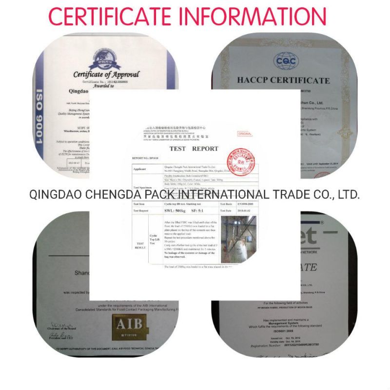 PP Polypropylene Baffle Jumbo Bag PP Bulk Bags for Angriculture Industry