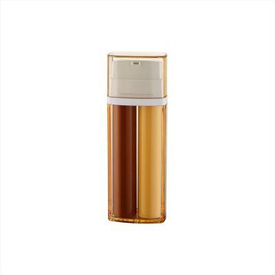 Luxury Cosmetic Dual Chamber Bottle Amber and White Color for Free Sample