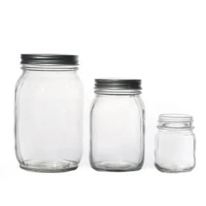 Clear Round Kitchenware Supplier Hot Sale Customize Food Glass Jar with Lid 150ml 500ml 1000ml