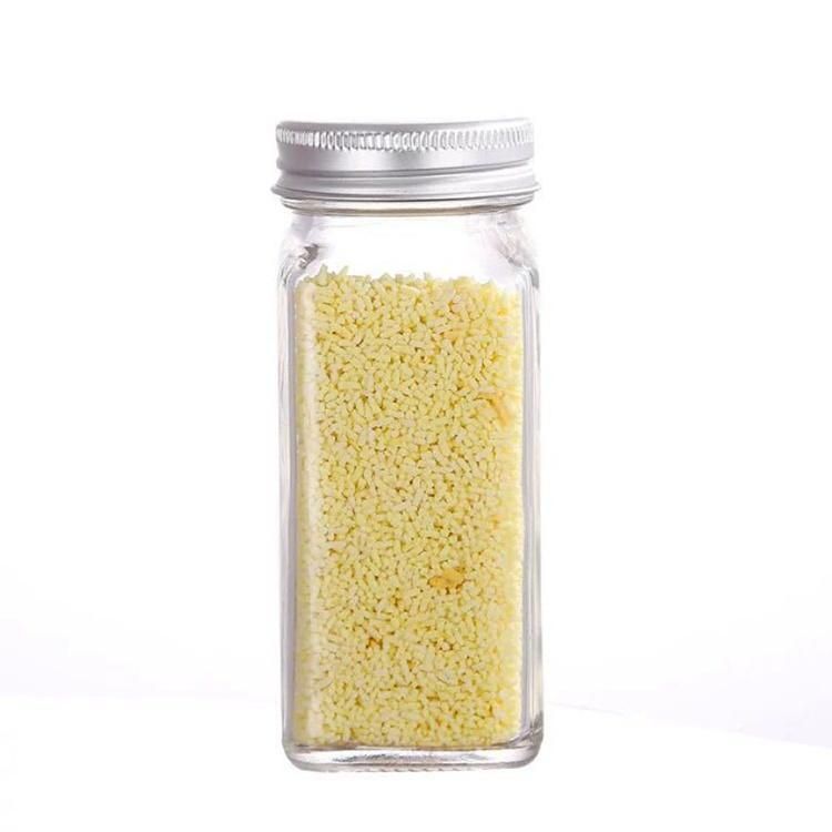 Seasoning Glass Bottle 120ml 4oz Square Pepper Salt Glass Bottle Glass Shaker with Metal Lid