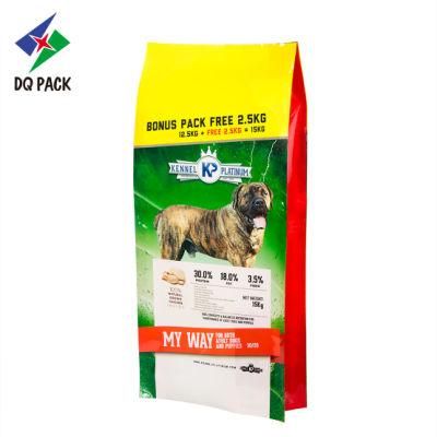 Dq Pack Custom Print Mylar Bag Custom Logo Plastic Packaging Bags Large Capacity Mylar Bag Side Gusset Bag for Pet Food Packaging