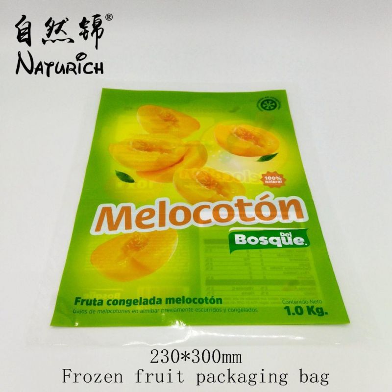 Digital Printing 1kg Food Packaging Plastic Bag Frozen Fruit Peach Packing Mylar Bag