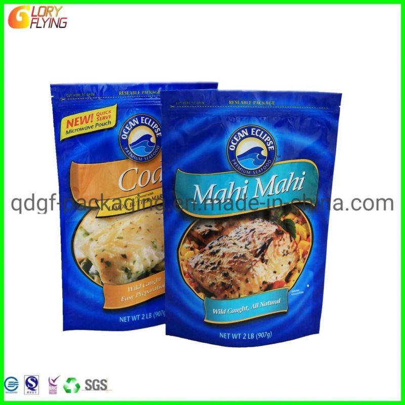 Seafood Packaging Biodegradable Bag with Zipper/ Plastic Bag