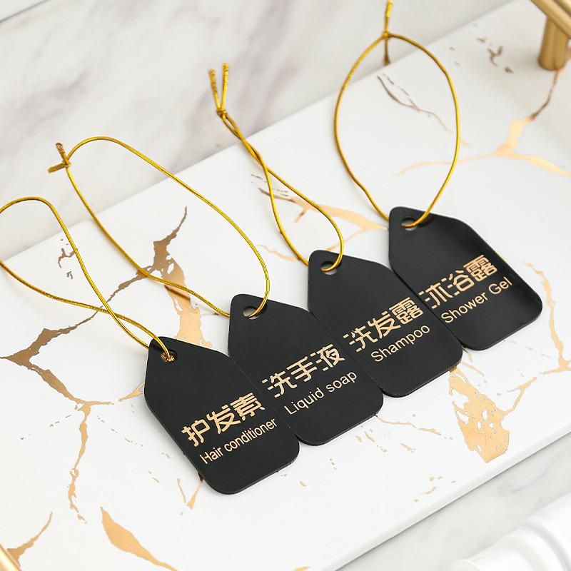 Stock Black Hotel Club Emulsion Hang Tag for Liquid Soap