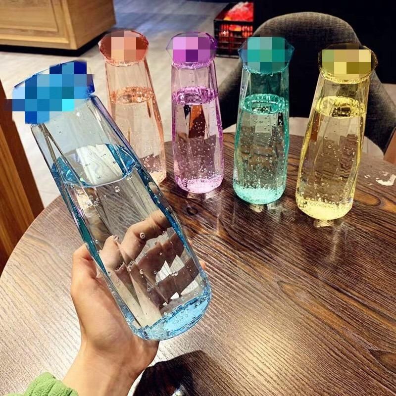 400ml Fashion Water Glass Bottle in Crystal colorful Glass