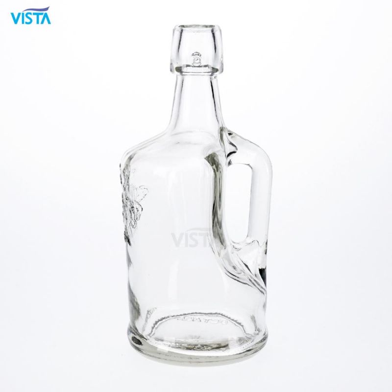 375ml Normal Flint Vodka Glass Bottle Swing Top with Handle