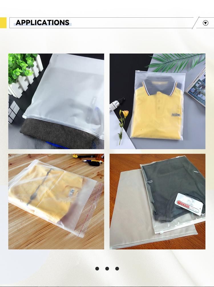 High Quality Transparent Shirt Slider Plastic Zipper Bag Ffy Thicken Custom Size Printed Logo PVC Pouch for Cloth