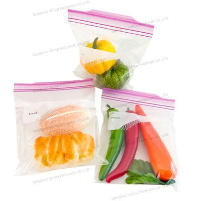 Eco Friendly Ziplock Leakproof Reusable Poly Snack Food Storage Bag with Easy Tab