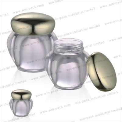 Custom Unique Shape Acrylic Cream Jar with Gold Cap 10g 50g