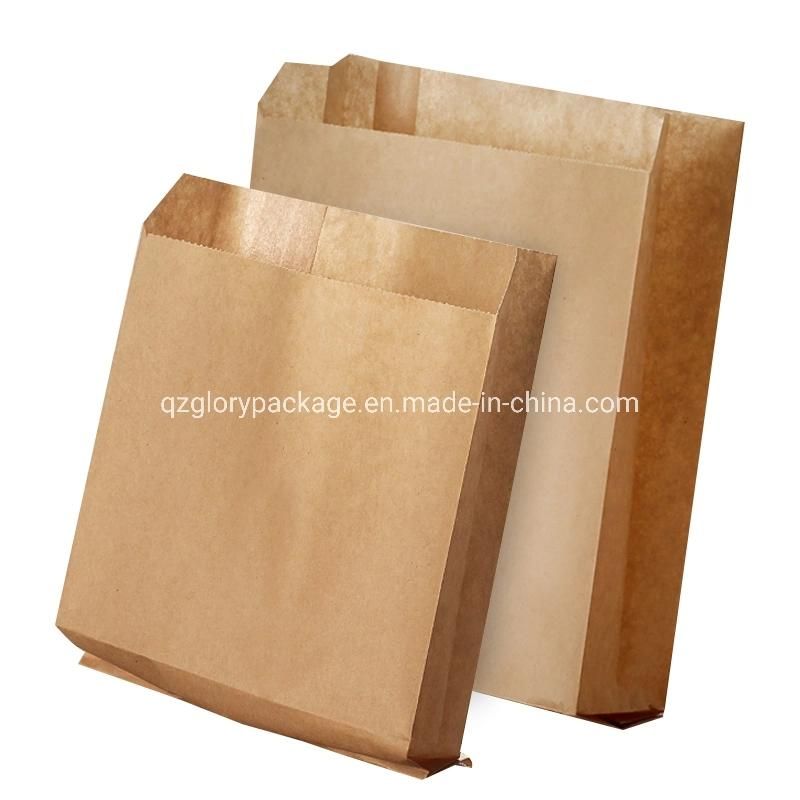 Heat Sealed PE Coated Kraft Paper Bag Sandwich Hamburger Wrapping Bags