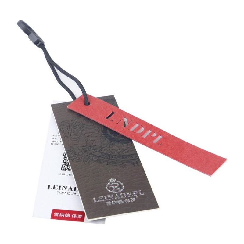 Leather Finished Paper Hangtag Set Swing Tag