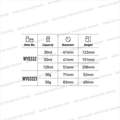 Winpack Shiny Silver 30ml 50ml 120ml Round Lotion Pump Bottle Acrylic Cream with UV Coating