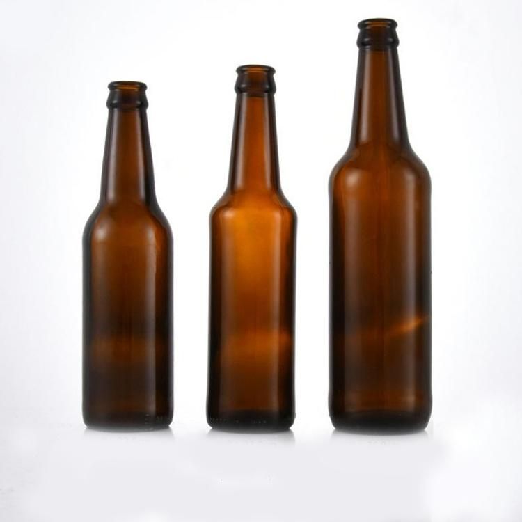 Empty Amber Glass Beer Bottles 330ml 500ml with Crown Lids