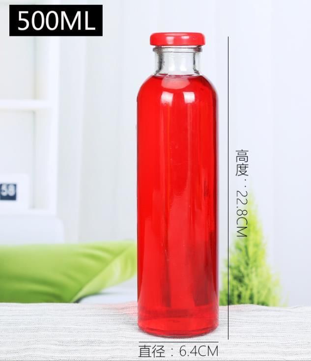 350ml Cold Tea Glass Juice Beverage Bottle Milk Tea Bottle Enzyme Bottle with Lid