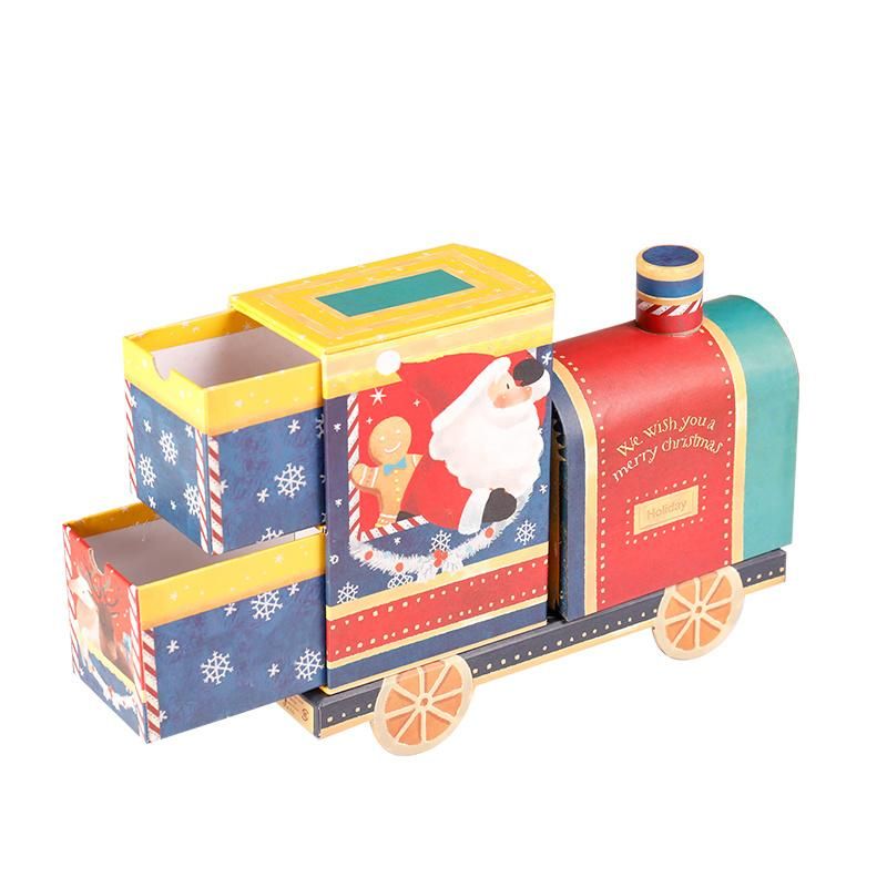 Custom Bus Shaped Chocolate Packaging Paper Box Kids Christmas Gift Box