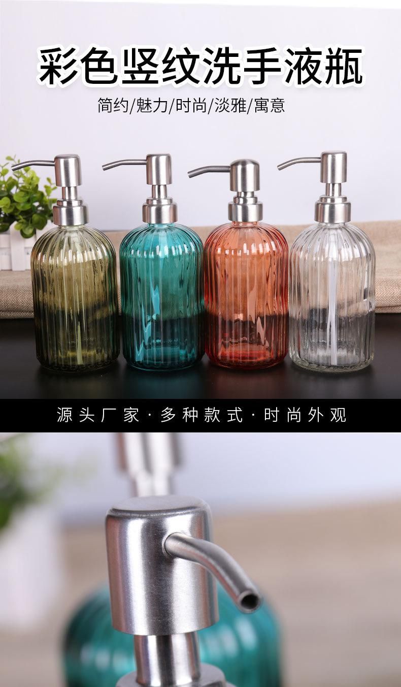 China Wholesale 400ml Colorful Glassware Hand Sanitizer Bottle Containers Press Empty Bottles Bathroom Product