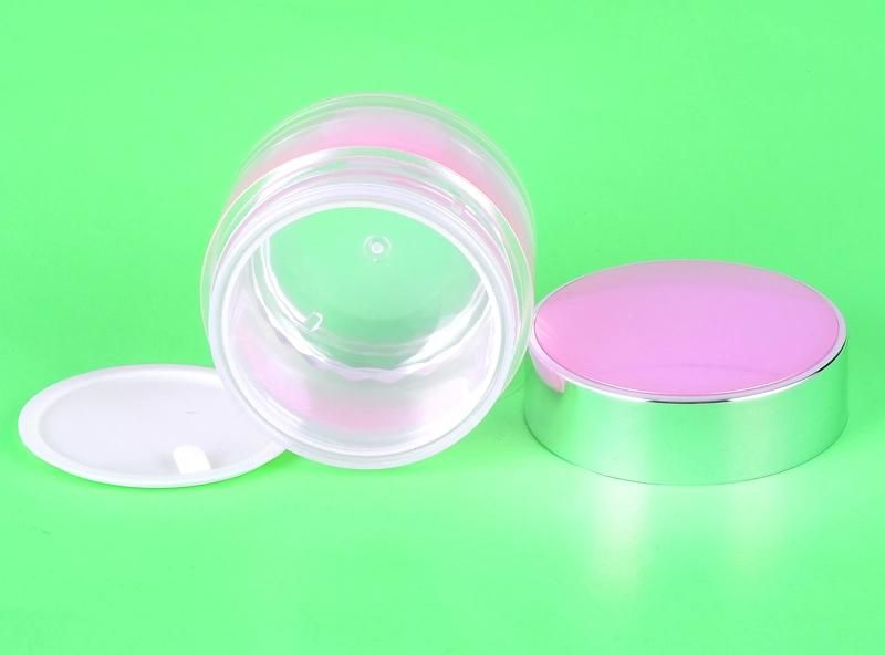 2021 Popular Unique Pink 50g Cosmetic Jar Cream Jar Plastic Jar Acrylic Jar for Cosmetic Packaging