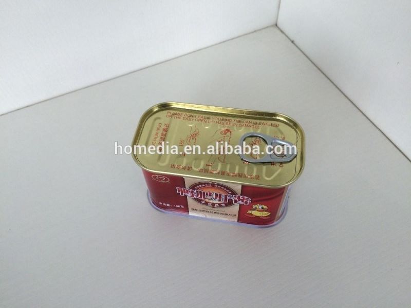 198g Square 3-PC Luncheon Meat Tin Can Empty for Luncheon Meat Packaging