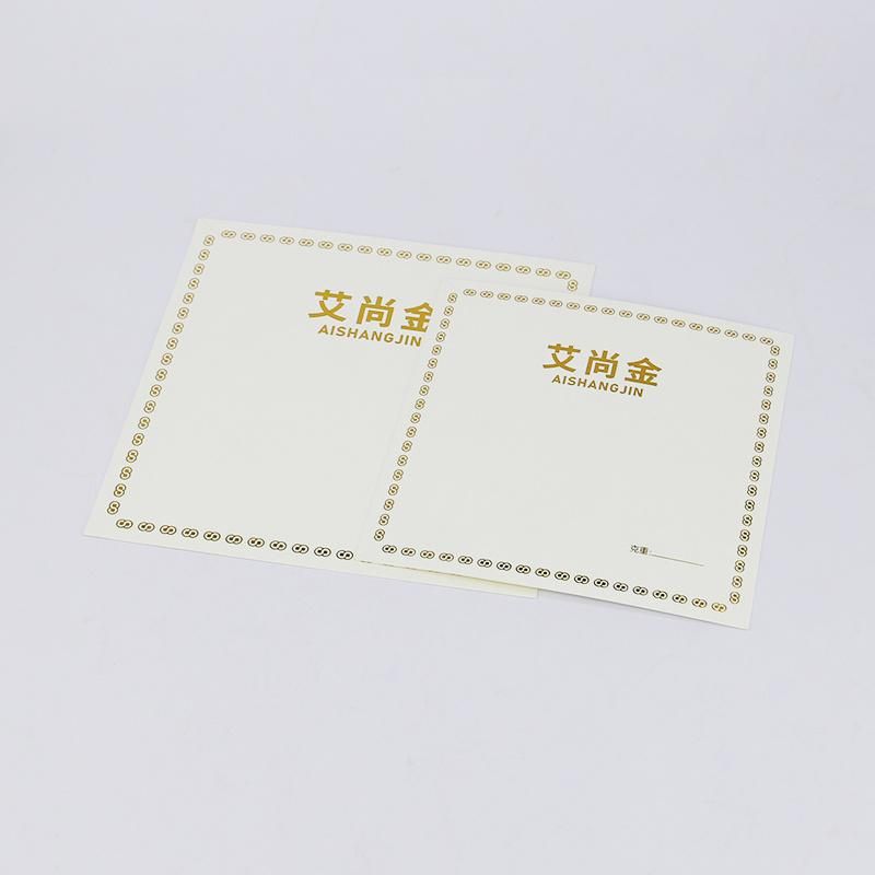 High Quality Gold Foil Logo Coated Paper Display Card Tag