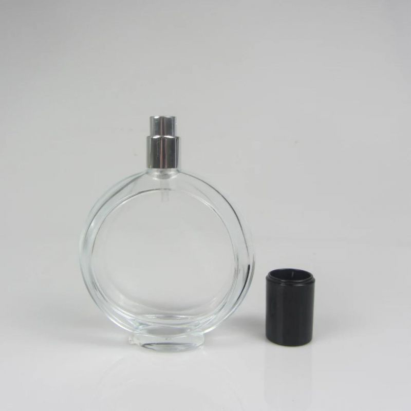 Refillable Clear Empty Round 100ml Spray Glass Perfume Bottle