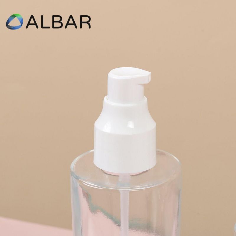 High Purity Clear Glass Bottles for Face Skin and Body with White Pumps