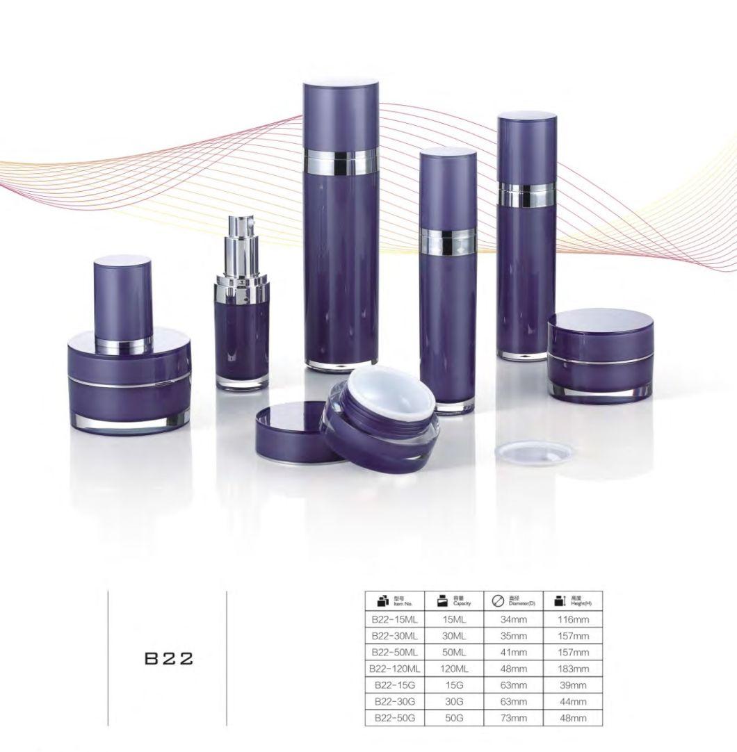 Wholesale Glass Cosmetic Bottle Purple Glass Cosmetic Bottle and Jar Skin Care Set Packaging Have Stock