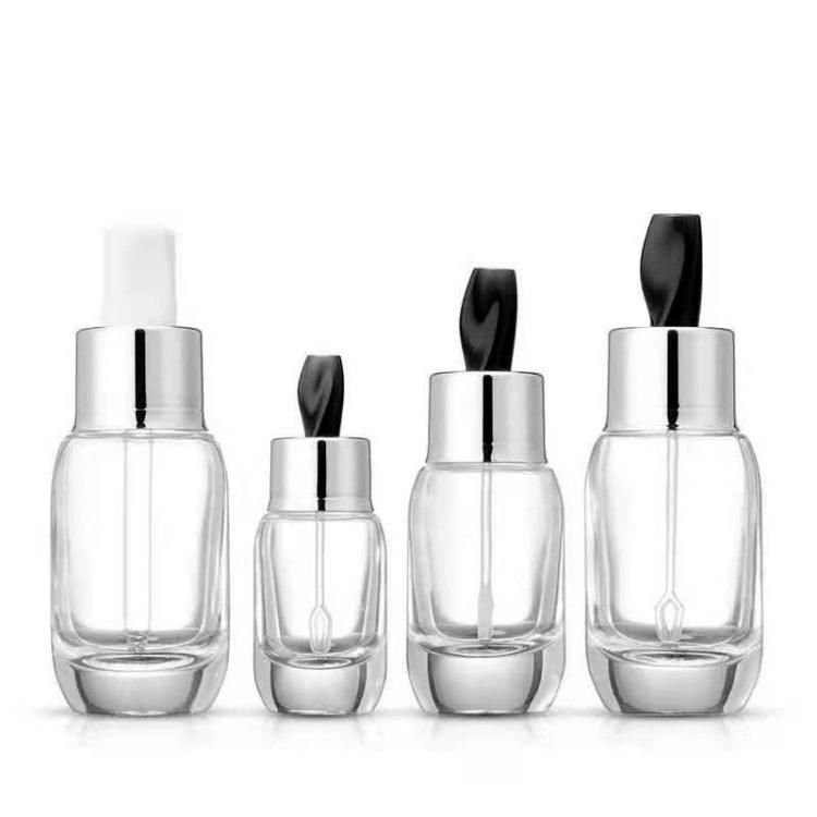 40ml 50ml Dumpling Shaped Liquid Foundation Glass Bottle Serum Glassware Emulsion Dropper Essence Glass Container Moisturizer Cream Cosmetic Case