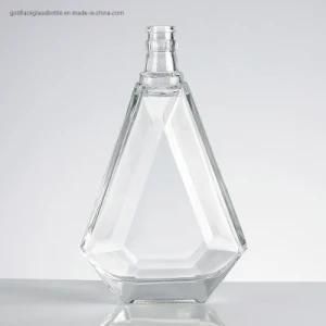 Screw Cap 500ml Custom Triangle Clear Empty Food Grade Glass Liquor Wine Gin Vodka Whisky Brandy Spirit Rum Bottle