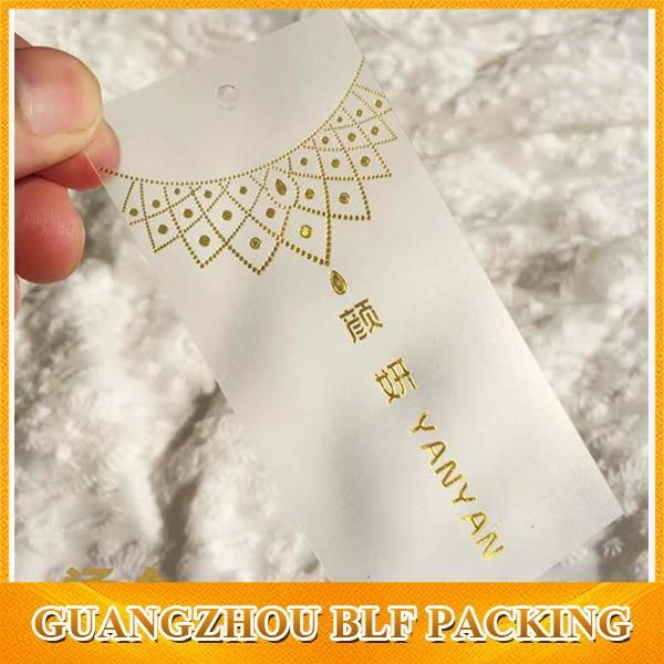 Fashion Paper Stamped Jewelry Tags